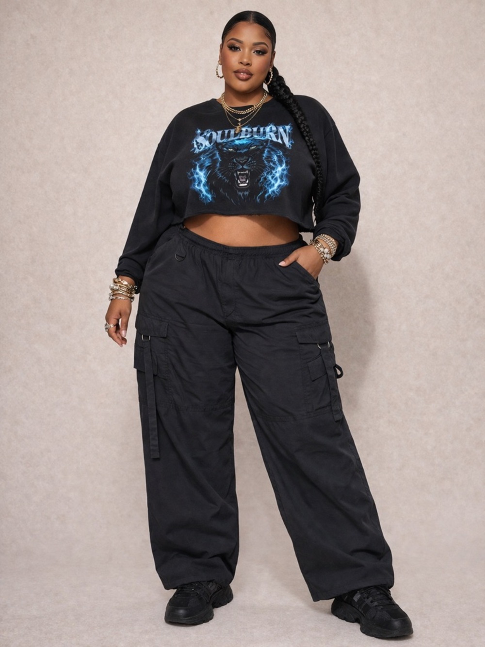 wild fable NWT Black Wide-Leg Cargo Pants